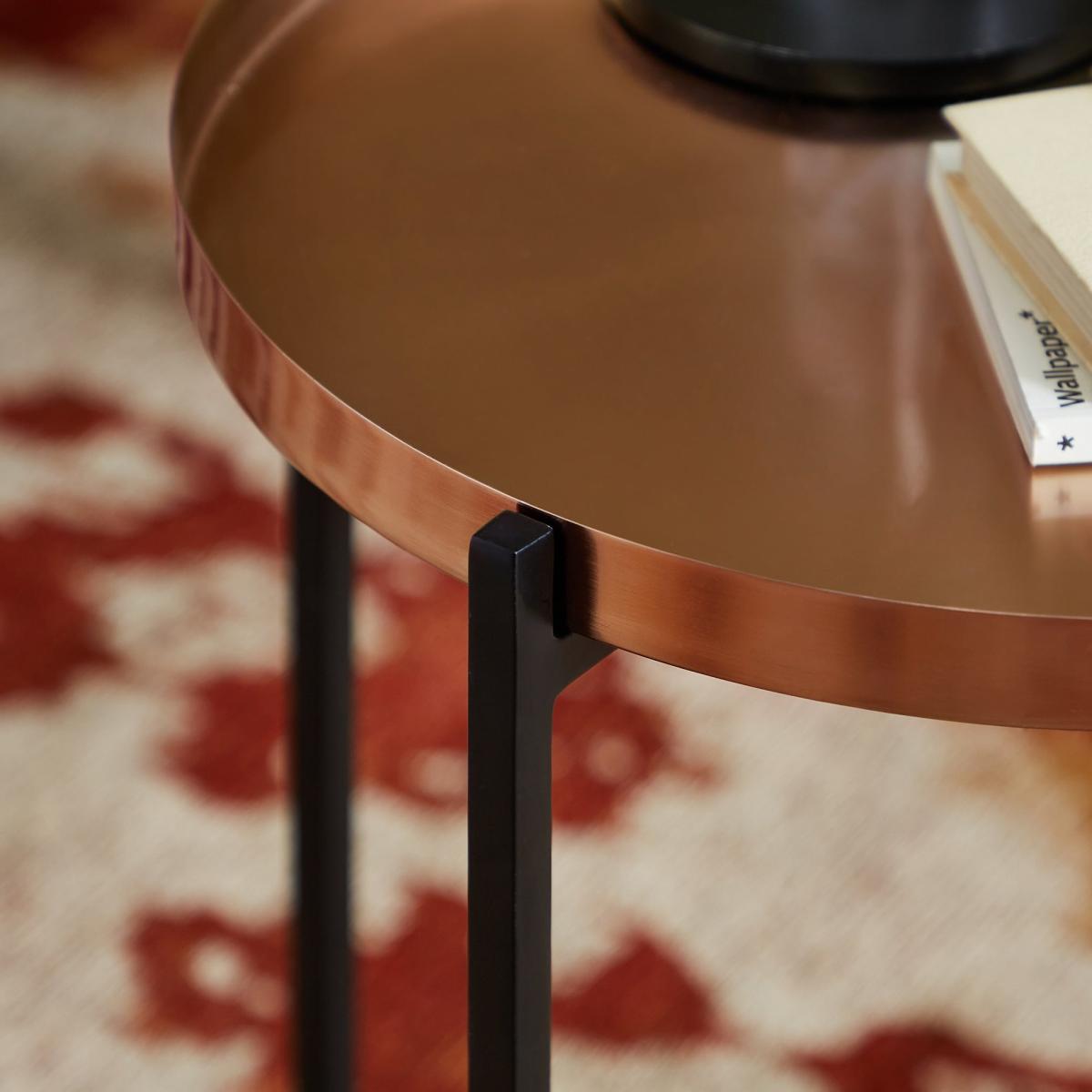 Tiana Side Table Metallic Effect Brown – image 2