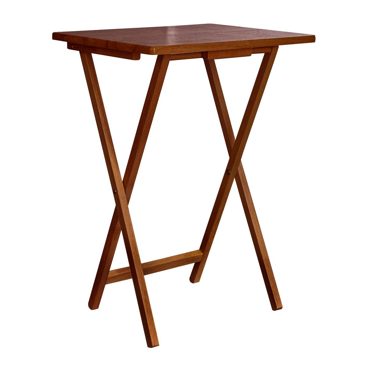 Rubberwood Dark Wood TV Table Chocolate Brown – image 3