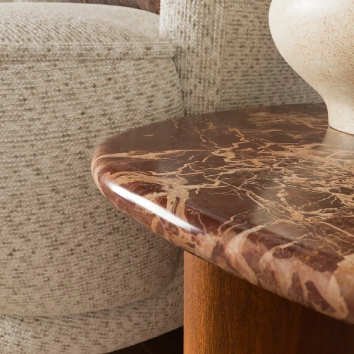 Pondus Side Table, Real Cherry Marble and Mango Wood – image 3