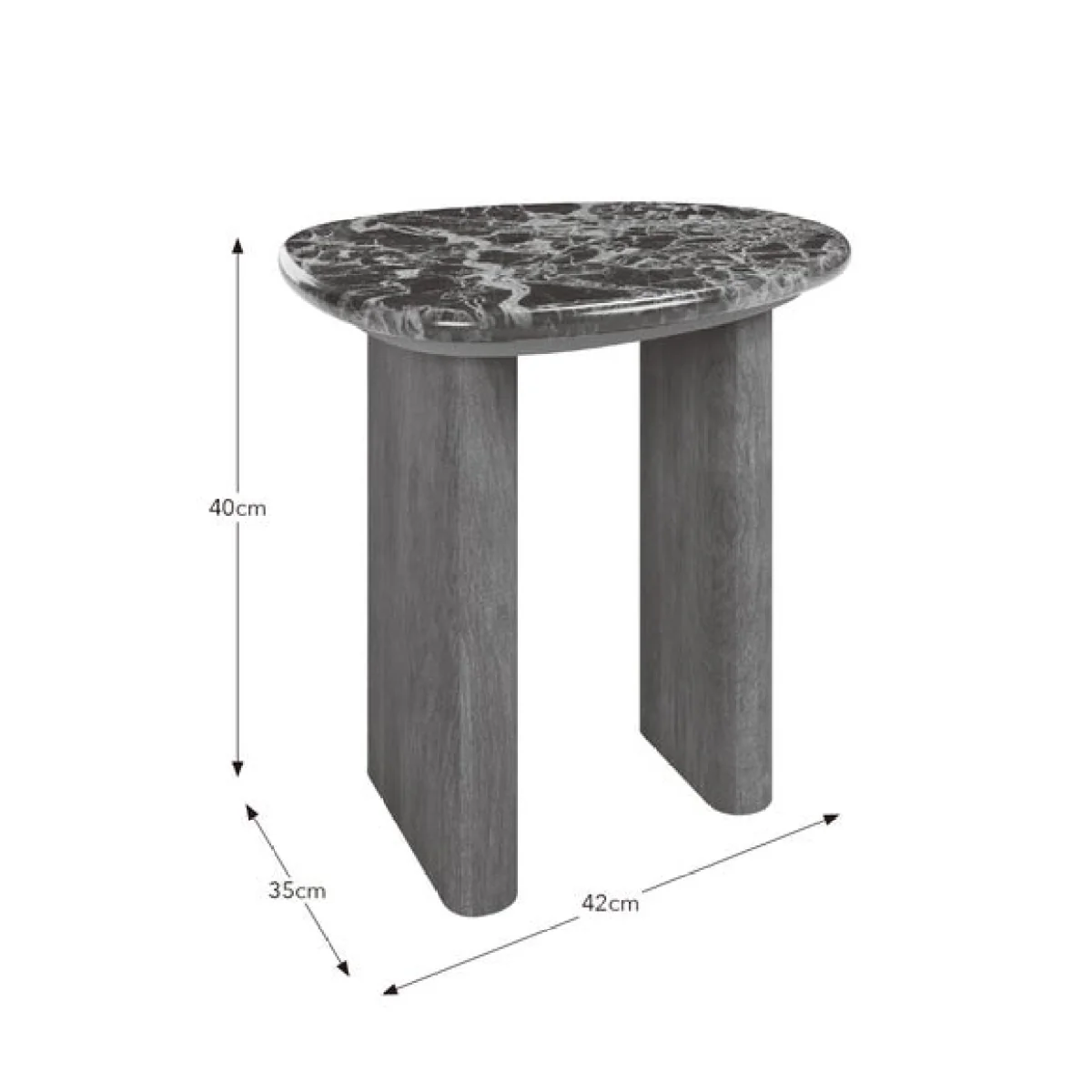 Pondus Side Table, Real Cherry Marble and Mango Wood – image 8