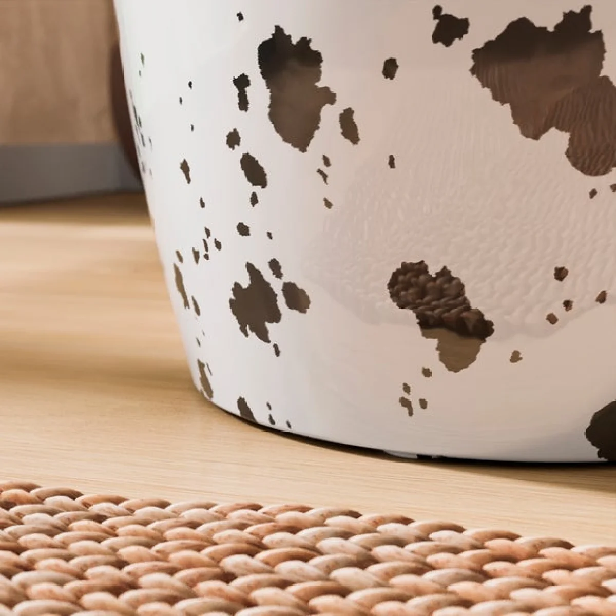 Metal Drum Cow Print Side Table – image 4