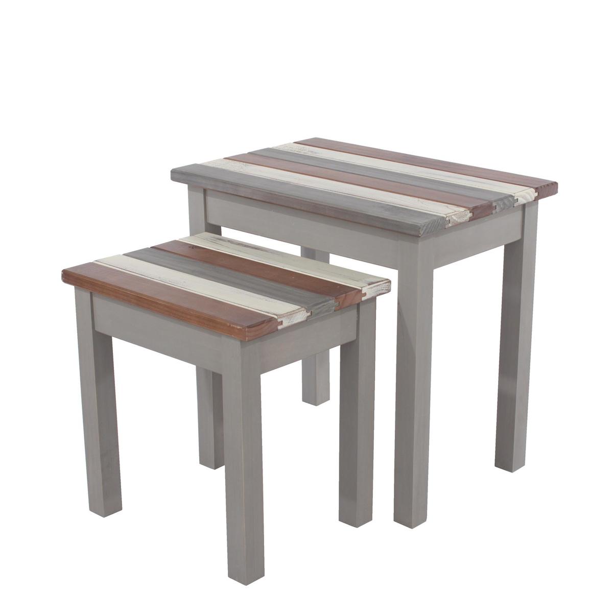 Corona Vintage Nest of 2 Tables Grey – image 2