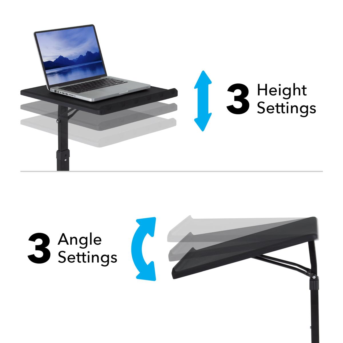 Portable Laptop Side Table, Black Black – image 2