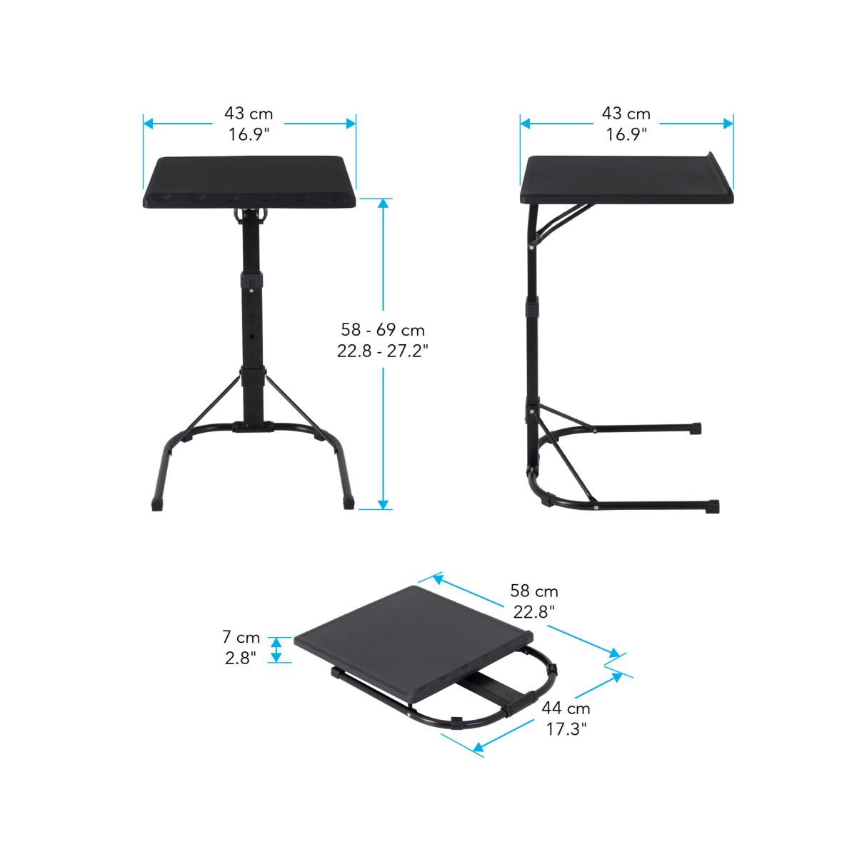 Portable Laptop Side Table, Black Black – image 7