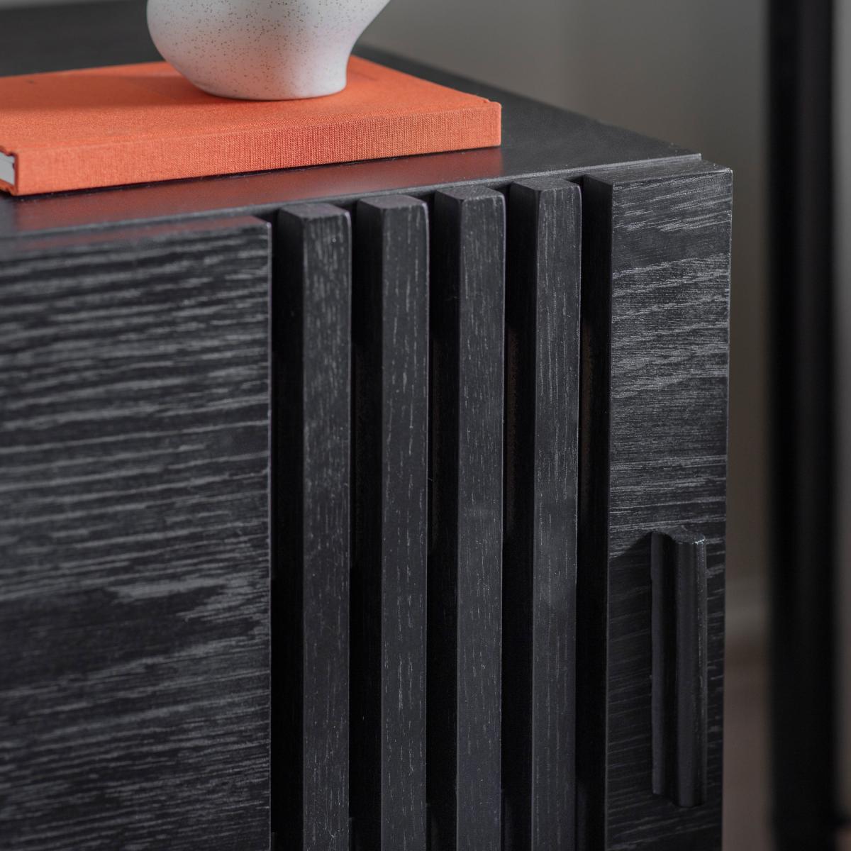 Englewood 1 Door Side Table, Black Black – image 2