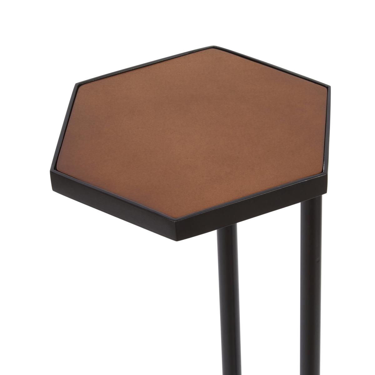 Daxton Hexagonal Side Table Walnut (Brown) – image 3