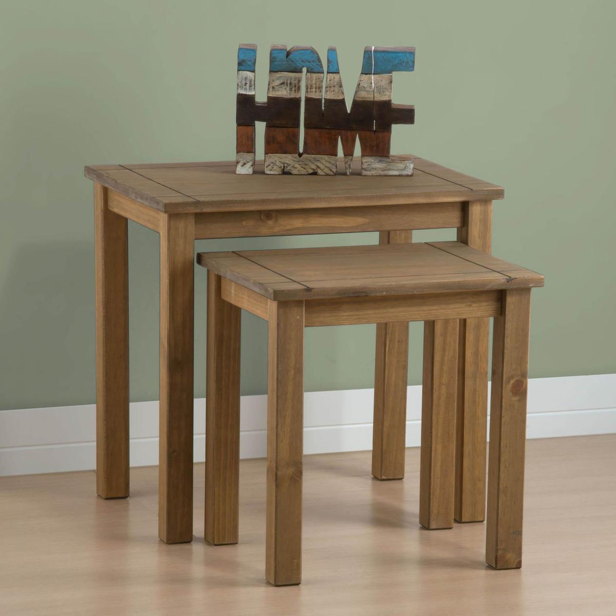 Santiago Pine Nest of Tables Natural – image 3