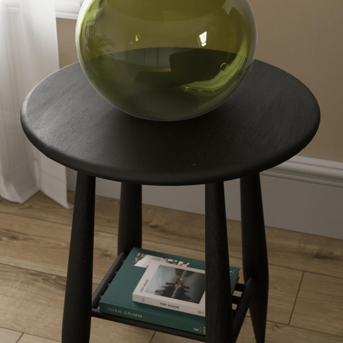 Haider Side Table, Acacia Wood Black – image 3