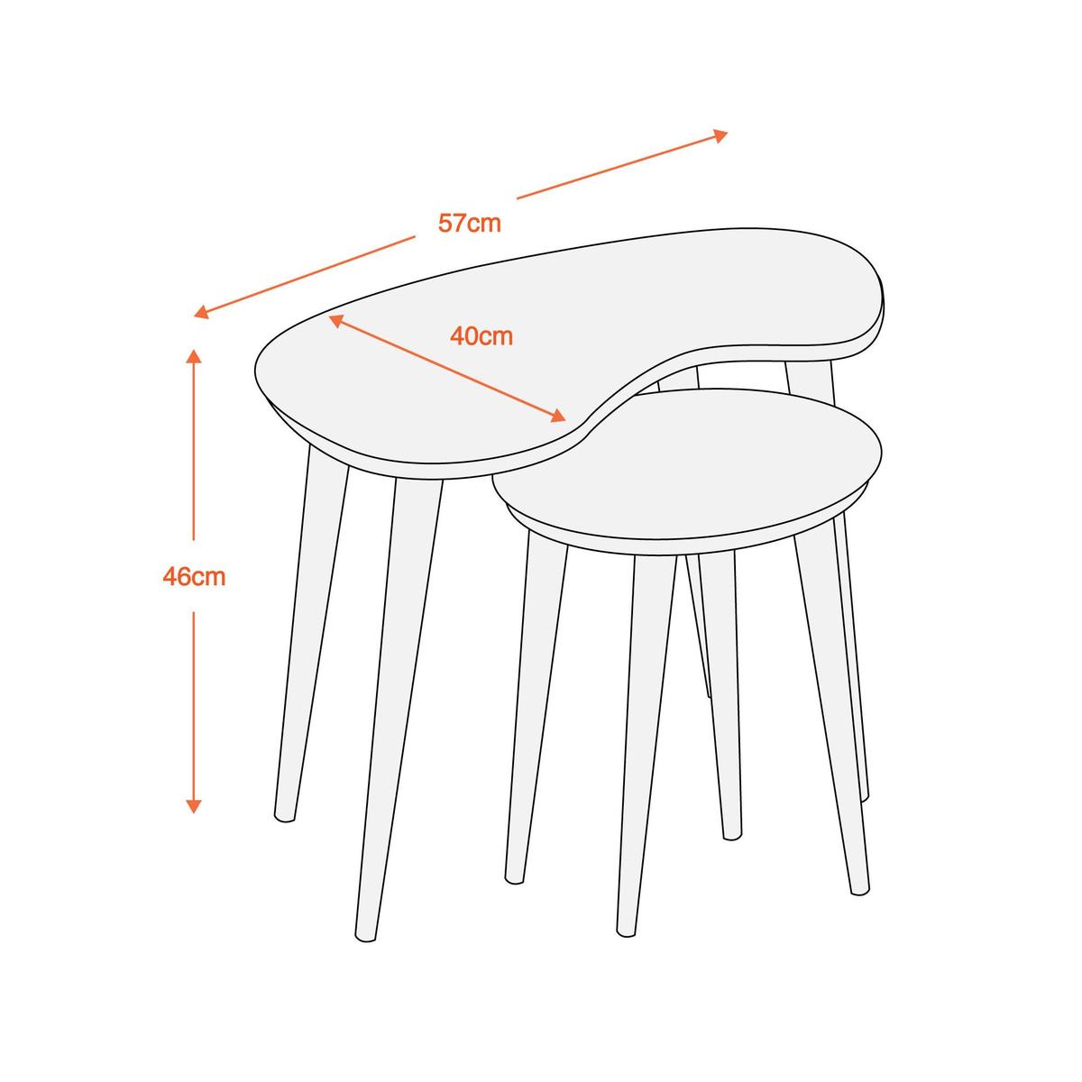 Skandi Walnut Nest of Tables Chocolate Brown – image 2