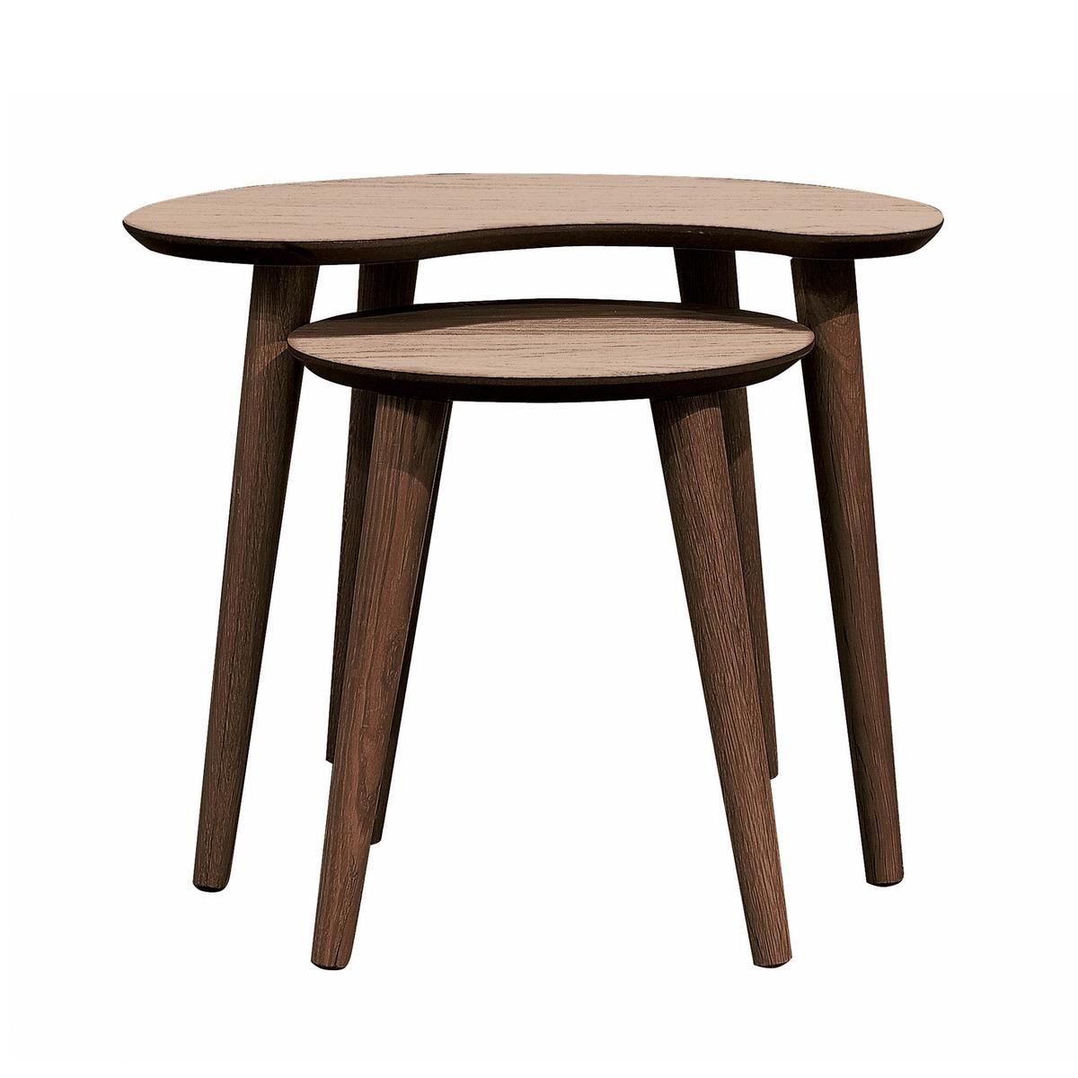 Skandi Walnut Nest of Tables Chocolate Brown – image 4