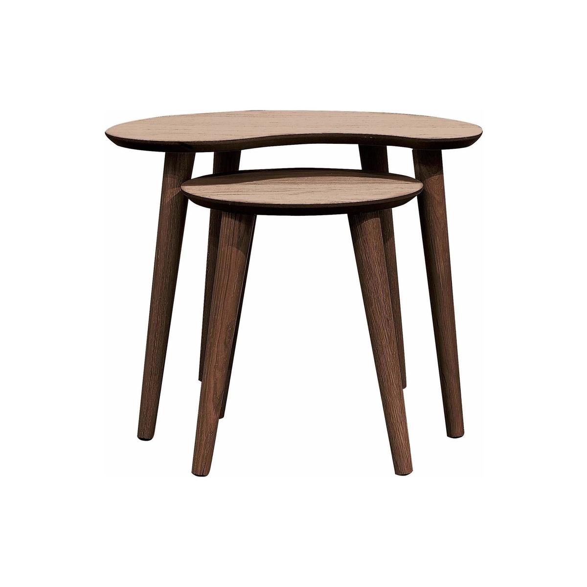 Skandi Walnut Nest of Tables Chocolate Brown – image 1