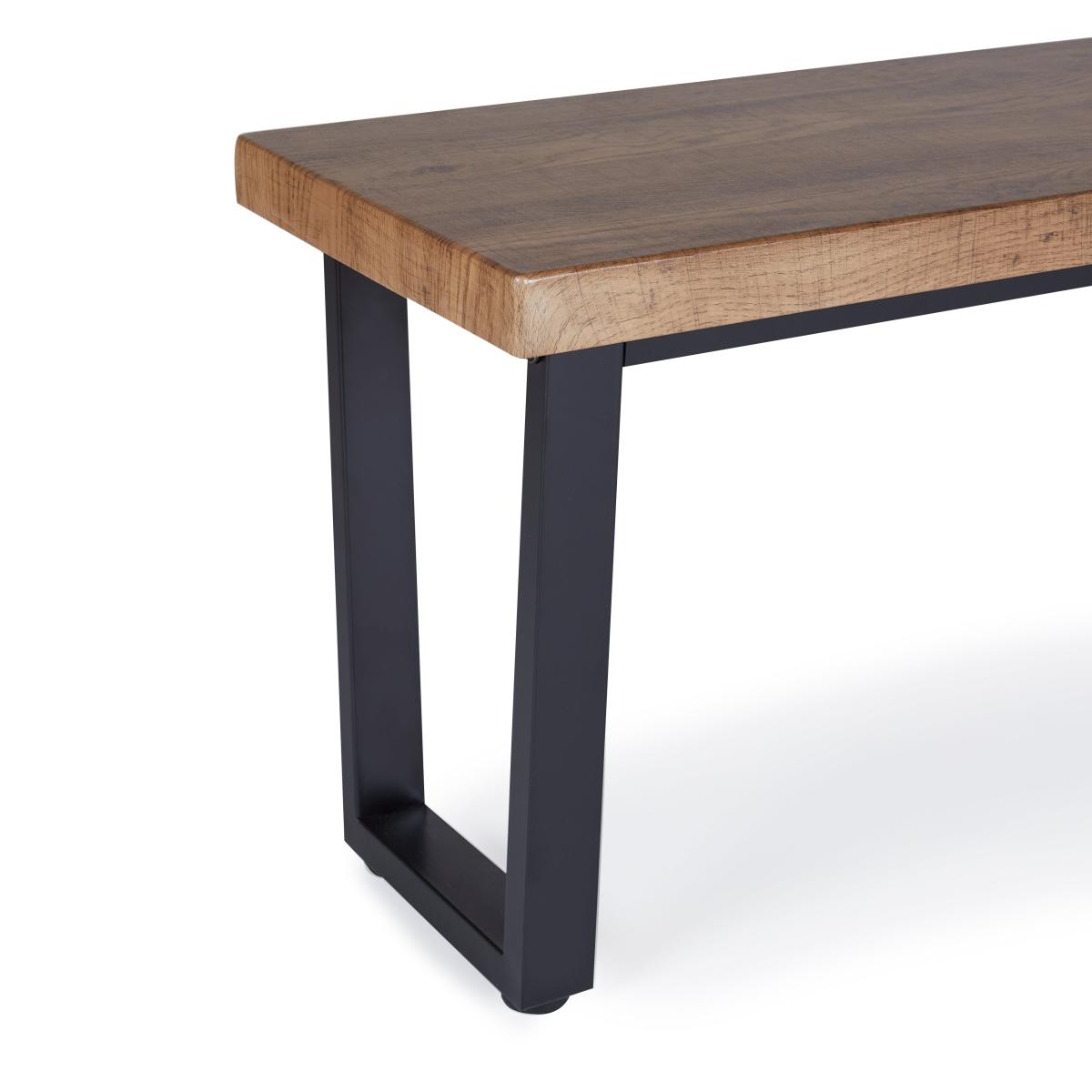 Freddie Rustic Wood Long Side Table Dark Wood (Brown) – image 4