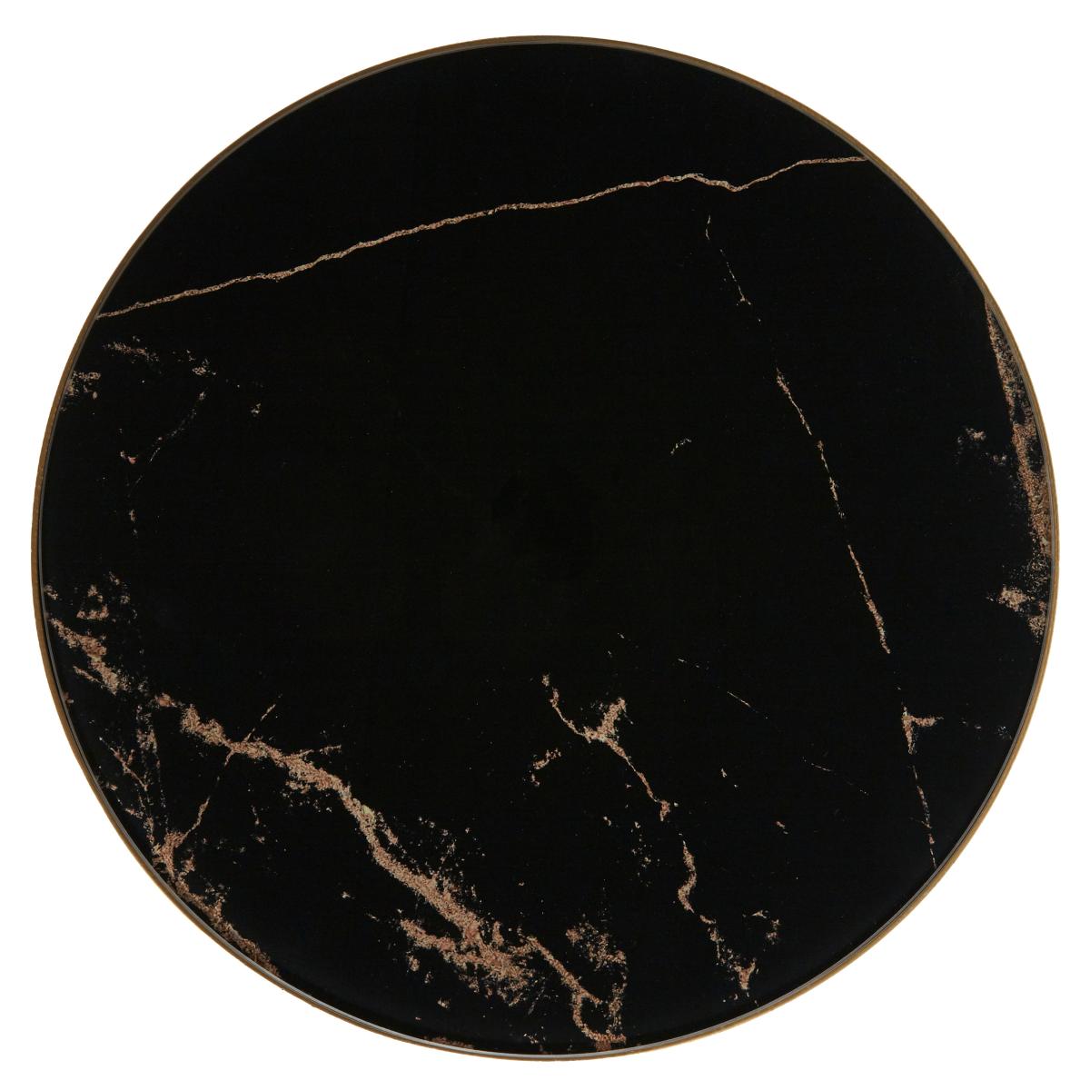 Zoey Black Marble Effect Side Table Black – image 5