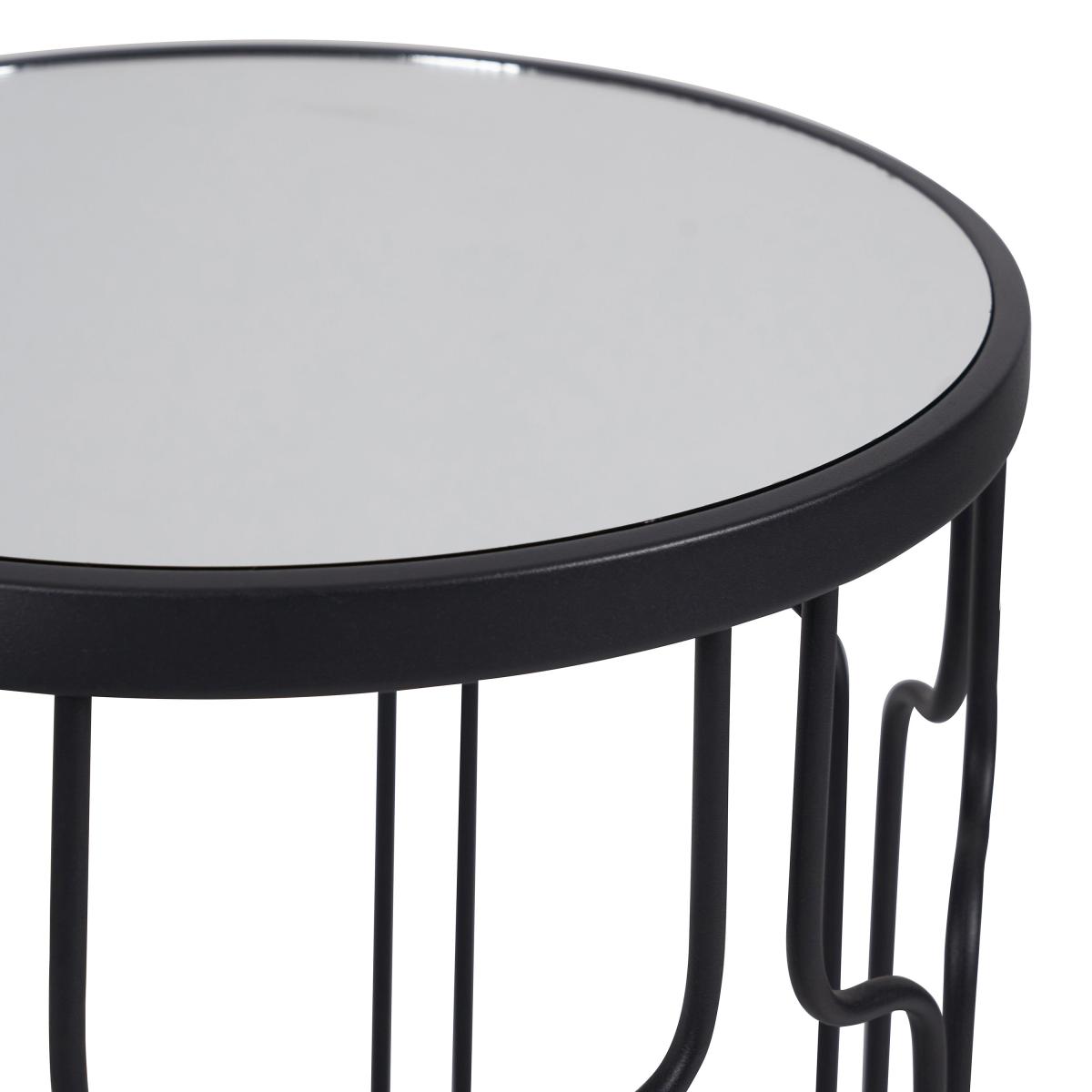 Set of 2 Caprisse Mirrored Glass Side Tables Black – image 4