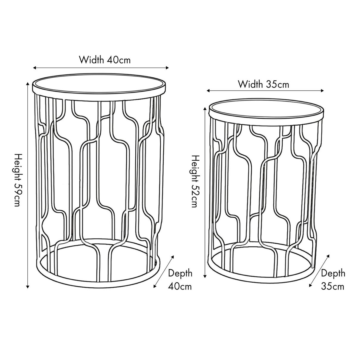 Set of 2 Caprisse Mirrored Glass Side Tables Black – image 7