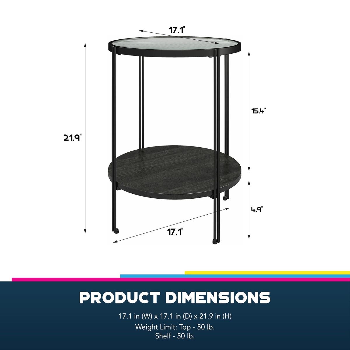 Queer Eye Wainwright Round End Table, Black Oak Black – image 7