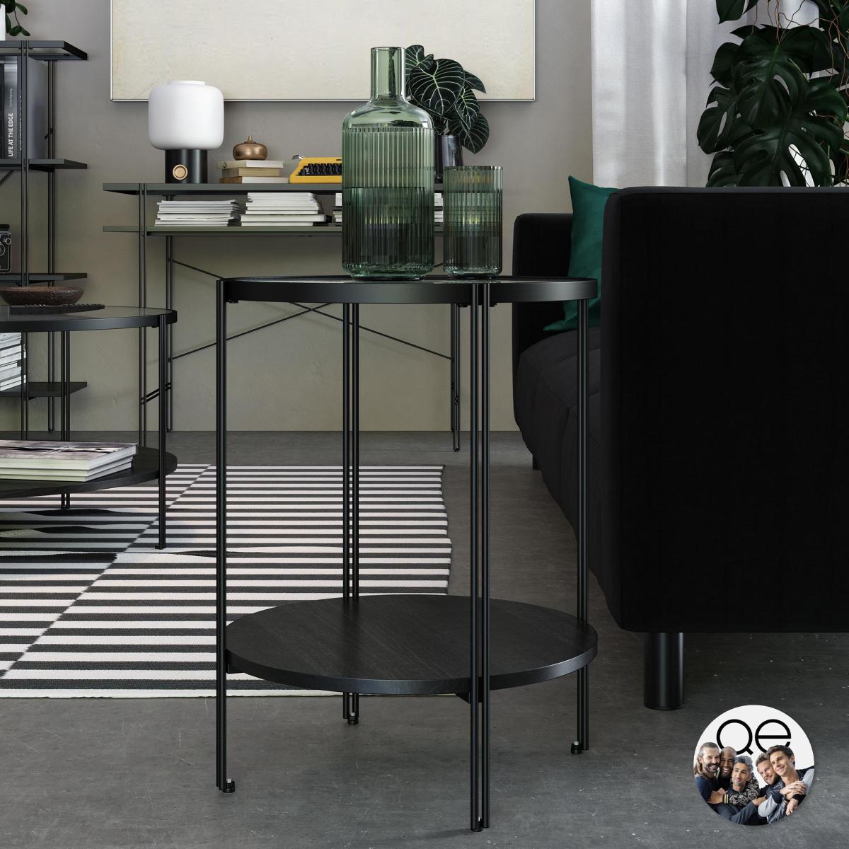 Queer Eye Wainwright Round End Table, Black Oak Black – image 1