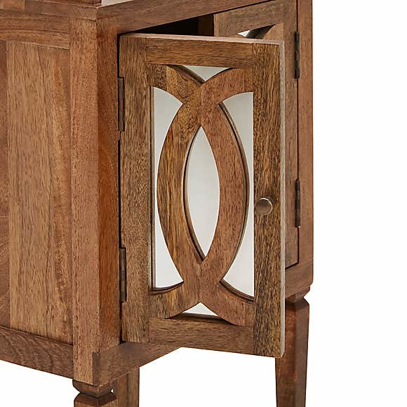 Kiera Mirrored Side Table Light Brown – image 6