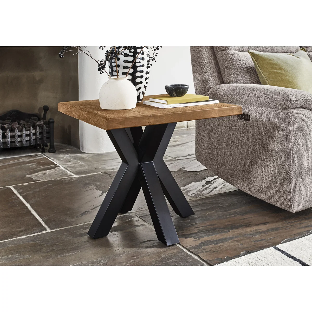 Bodahl - Terra Straight Edge Lamp Table with Metal Star Base - Natura Bianca – image 2
