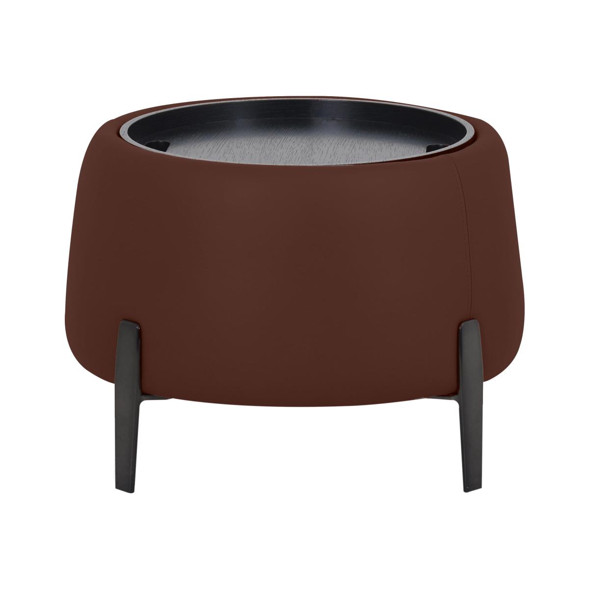 Domicil - Maddox Leather Tray Storage Side Table - NN Saddle Brown – image 1