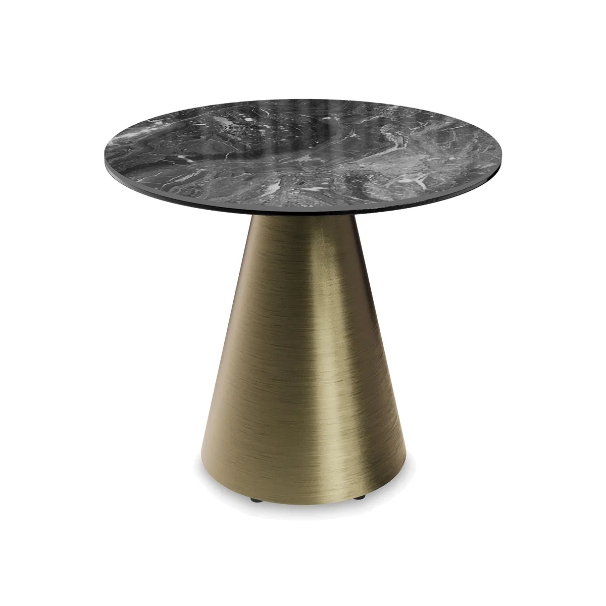 Akante - Amorim Round Lamp Table with Bronze Base – image 1