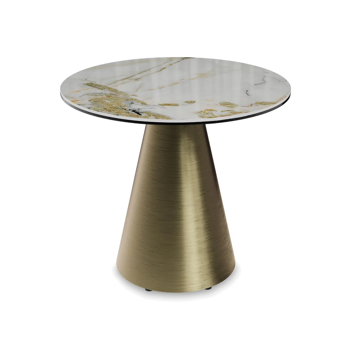 Akante - Amorim Round Lamp Table with Bronze Base – image 1