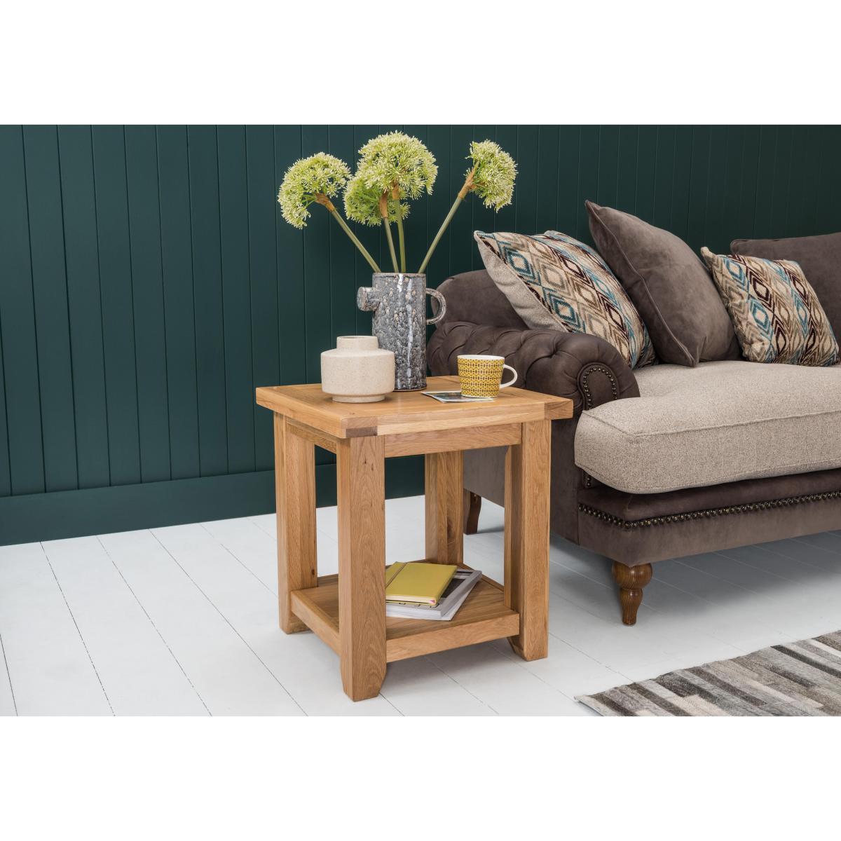 Furnitureland - California Solid Oak Lamp Table - Brown – image 2
