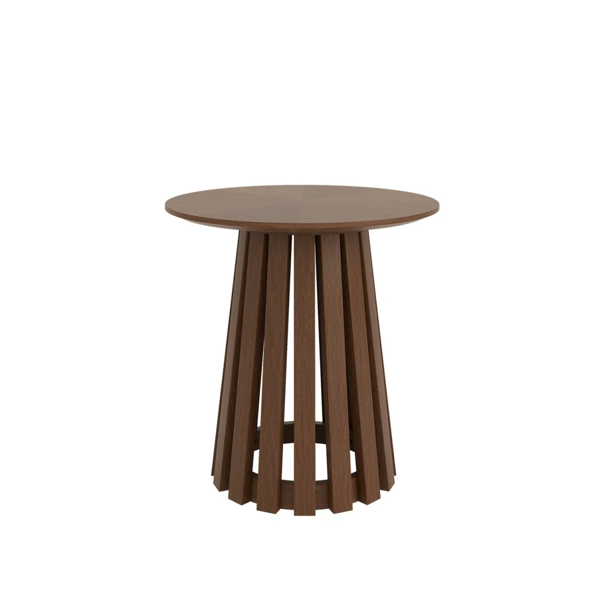 Round Walnut Pedestal Side Table - Owen – image 3