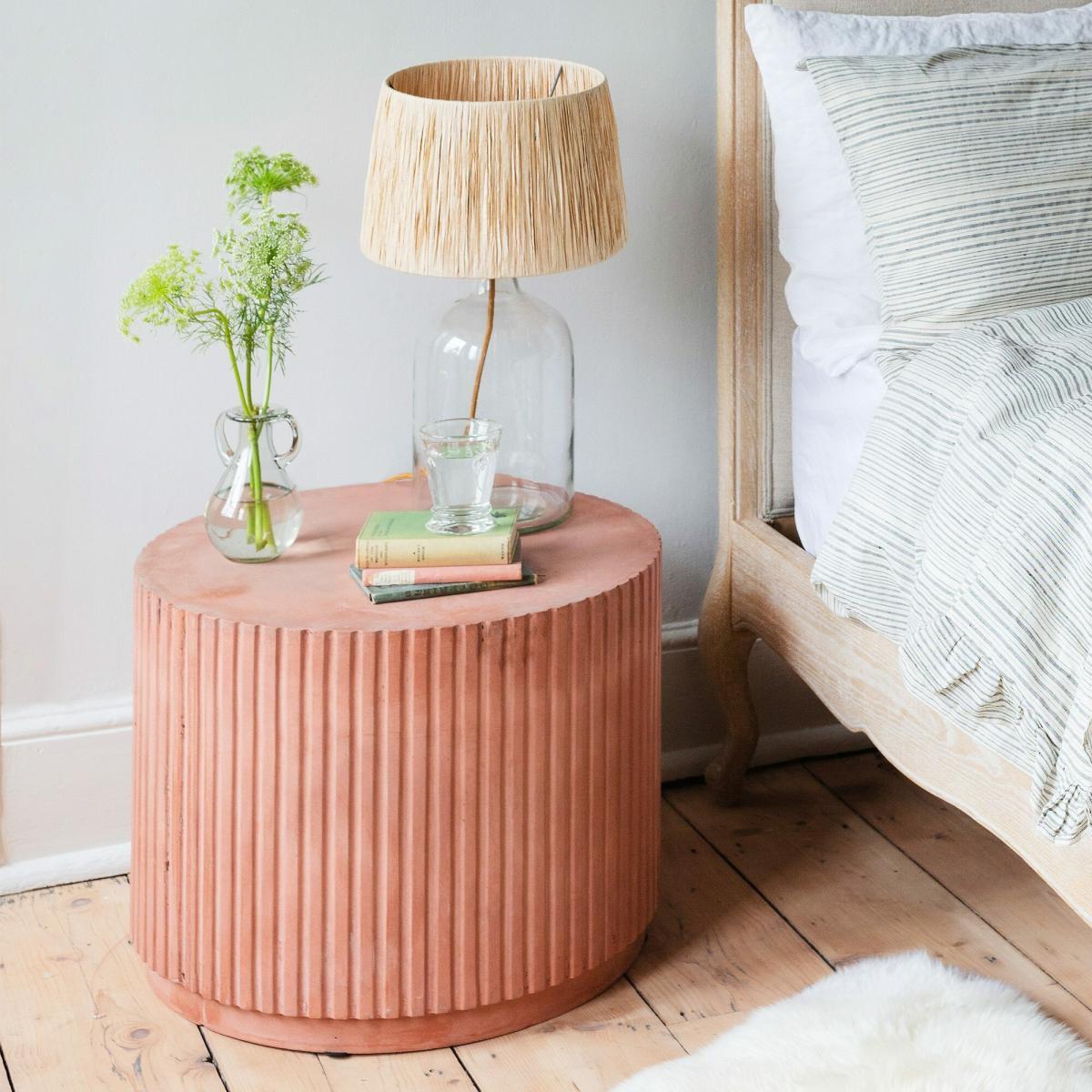Terracotta Fibreclay Low Side Table