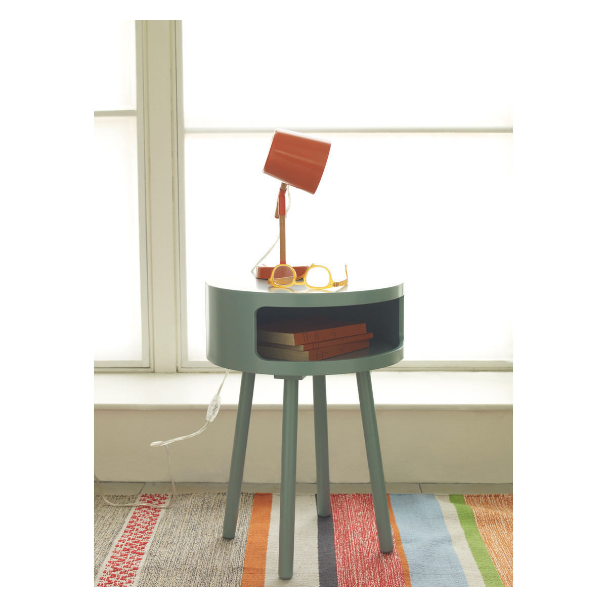 Bumble Sage Green Side Table With Storage Shelf, Green Green – image 4