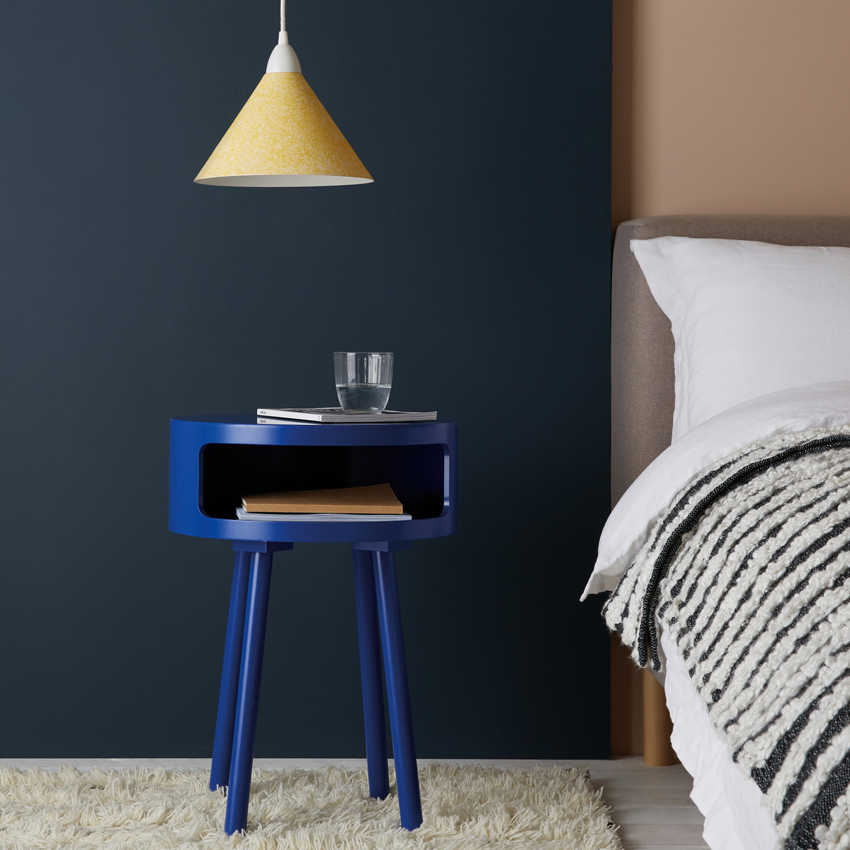 Bumble Cobalt Blue Side Table With Storage Shelf, Blue – image 3