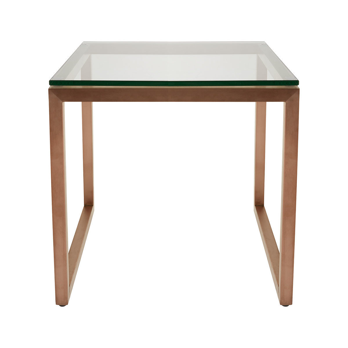 Tilda Glass Side Table With Copper Base, Clear Glass And Copper – image 2