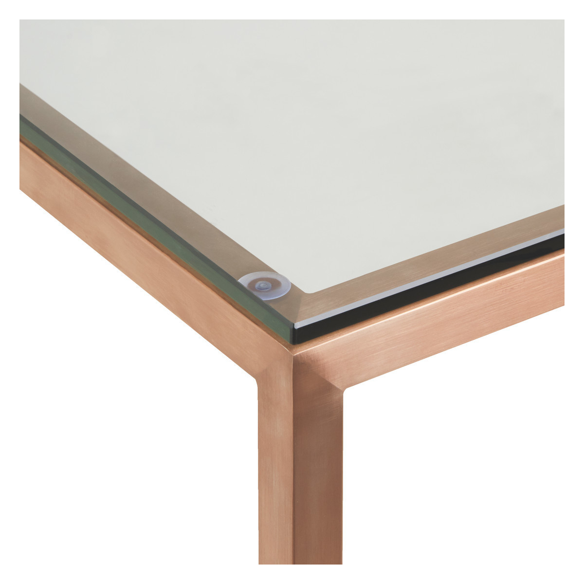 Tilda Glass Side Table With Copper Base, Clear Glass And Copper – image 3