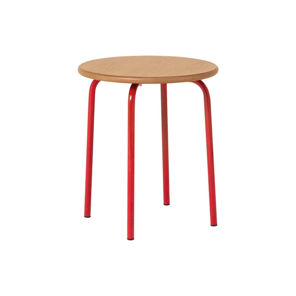 Habitat Kirby Oak And Red Gloss Metal Leg Side Table – image 1
