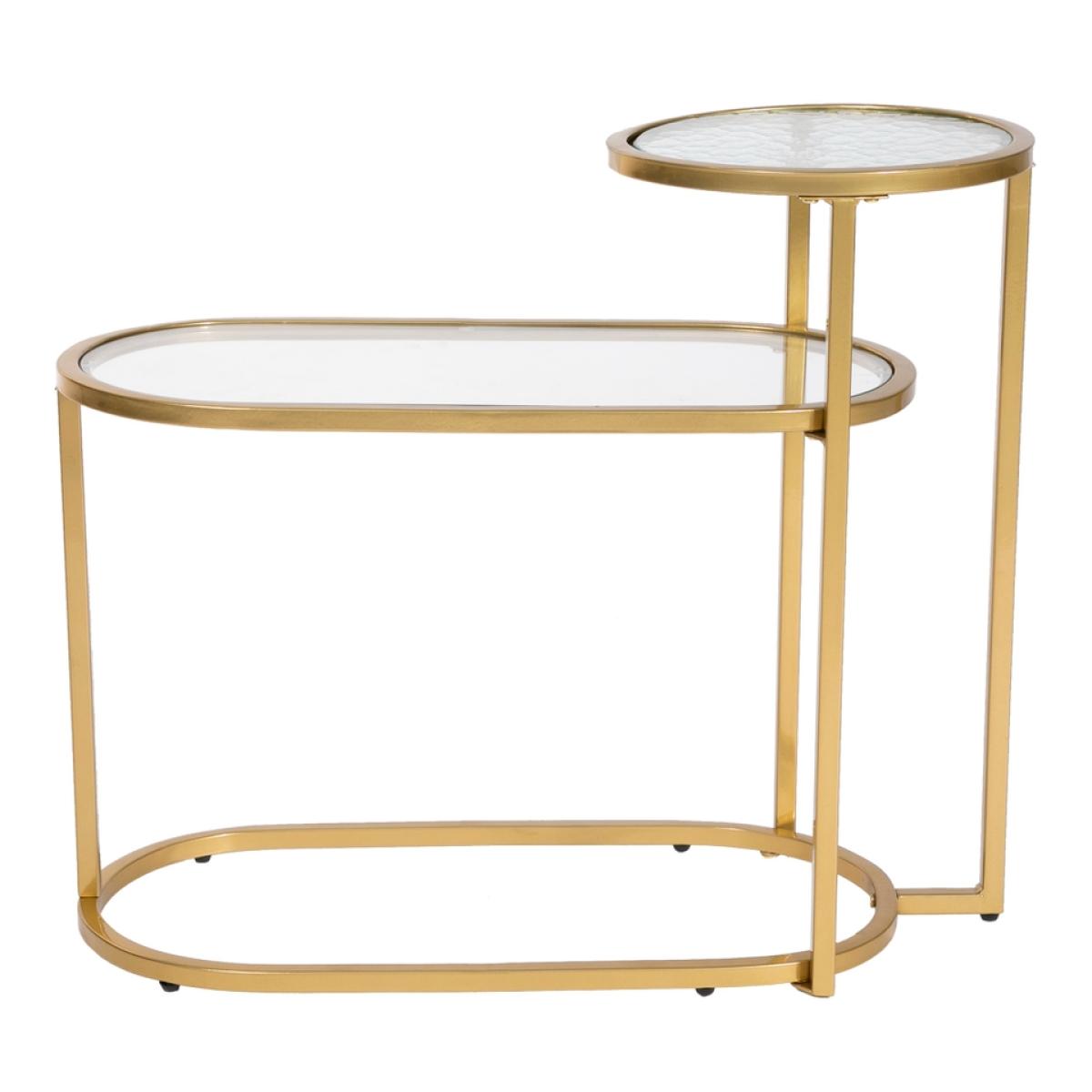 Ophelia 2 Tier Textured Glass Sofa Side Table – image 3