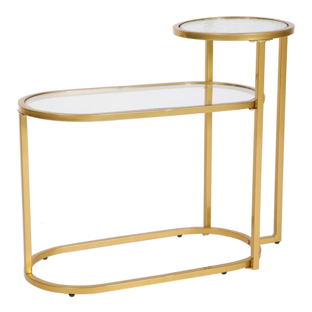 Ophelia 2 Tier Textured Glass Sofa Side Table – image 4
