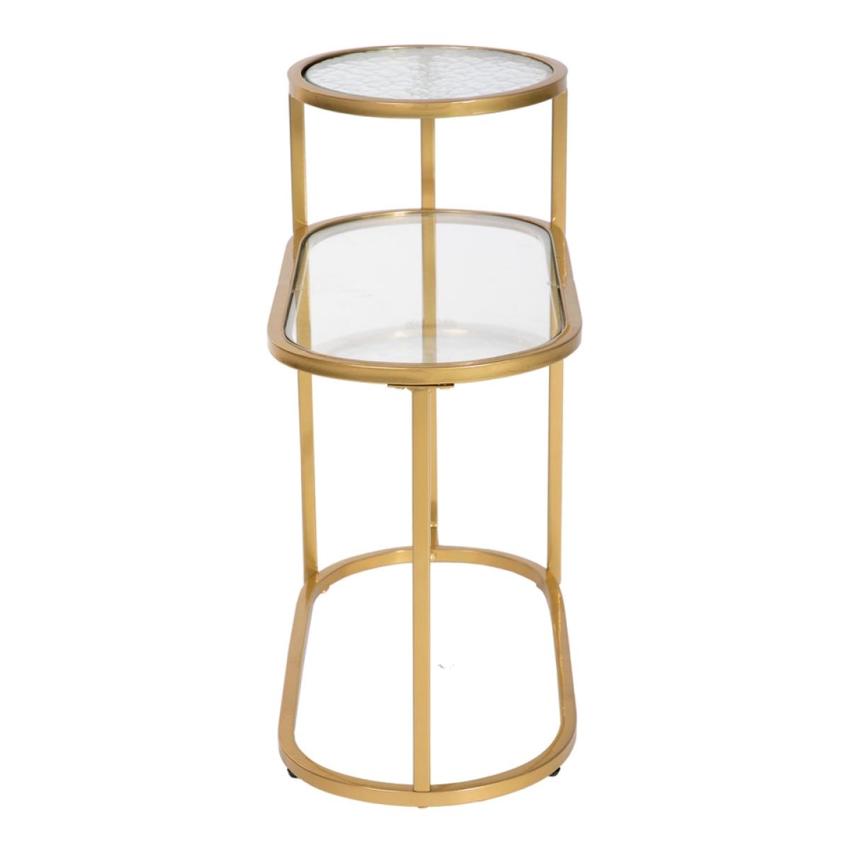 Ophelia 2 Tier Textured Glass Sofa Side Table – image 5