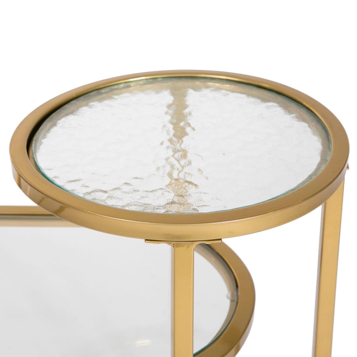 Ophelia 2 Tier Textured Glass Sofa Side Table – image 6