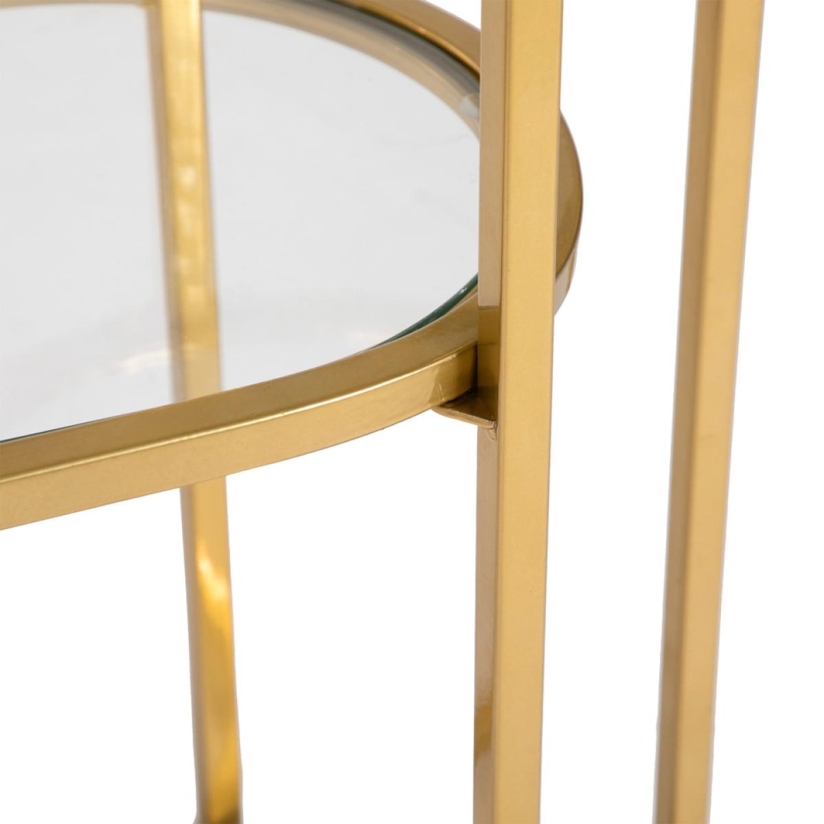 Ophelia 2 Tier Textured Glass Sofa Side Table – image 8