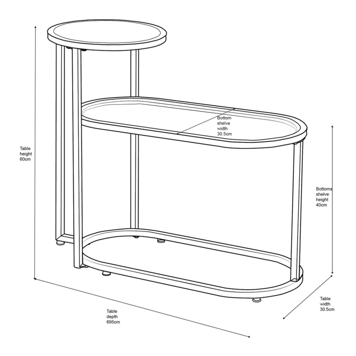 Ophelia 2 Tier Textured Glass Sofa Side Table – image 10