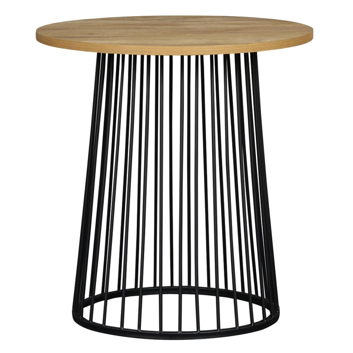 Kai Metal & Mango Effect Side Table - Black – image 2