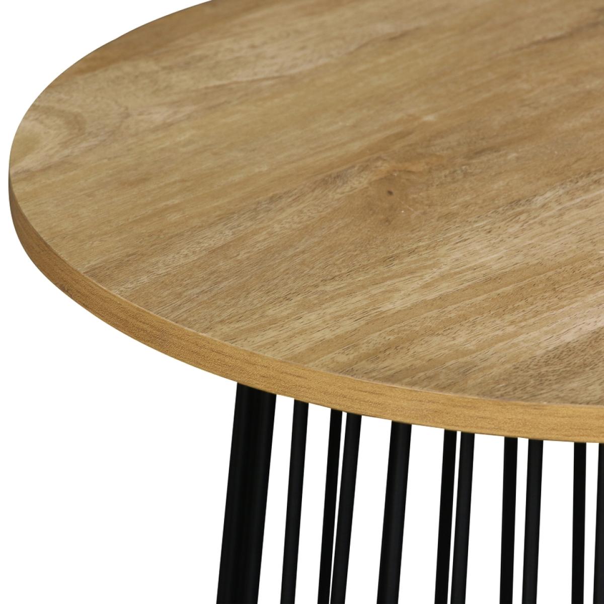 Kai Metal & Mango Effect Side Table - Black – image 3