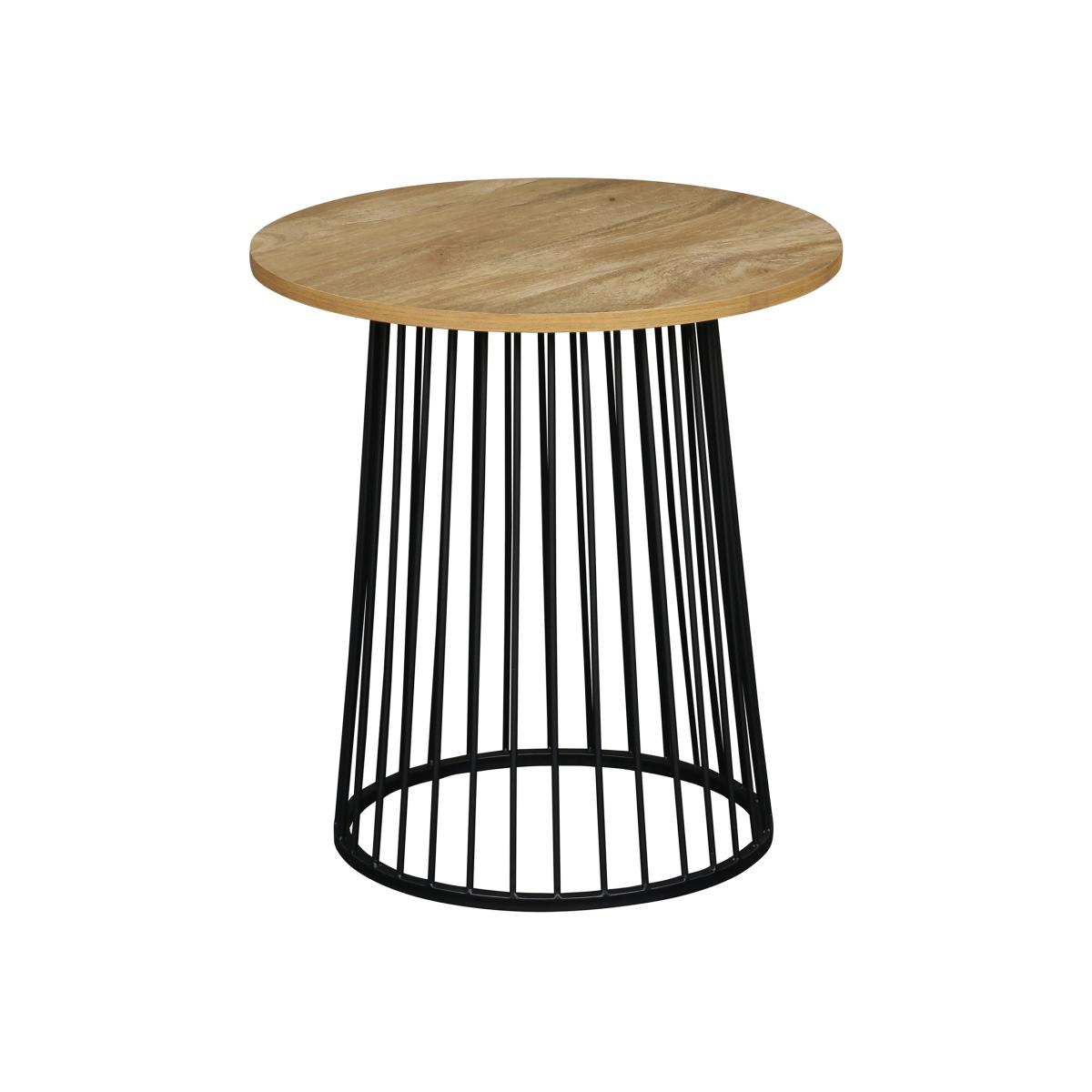Kai Metal & Mango Effect Side Table - Black – image 1