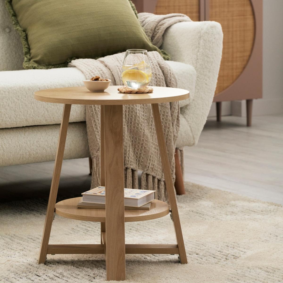 Dorval 2 Tiered Side Table - Oak Effect – image 2