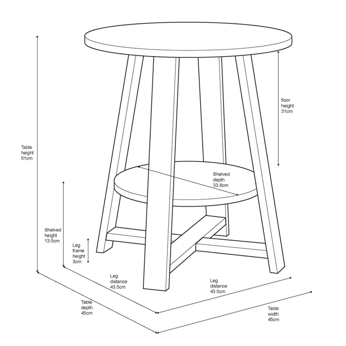 Dorval 2 Tiered Side Table - Oak Effect – image 7