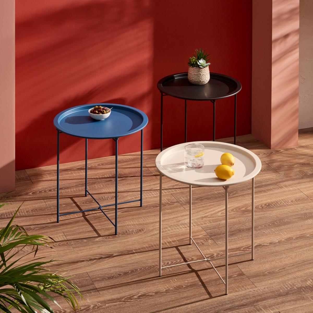 Metal Folding Side Table - Aegean Blue – image 2