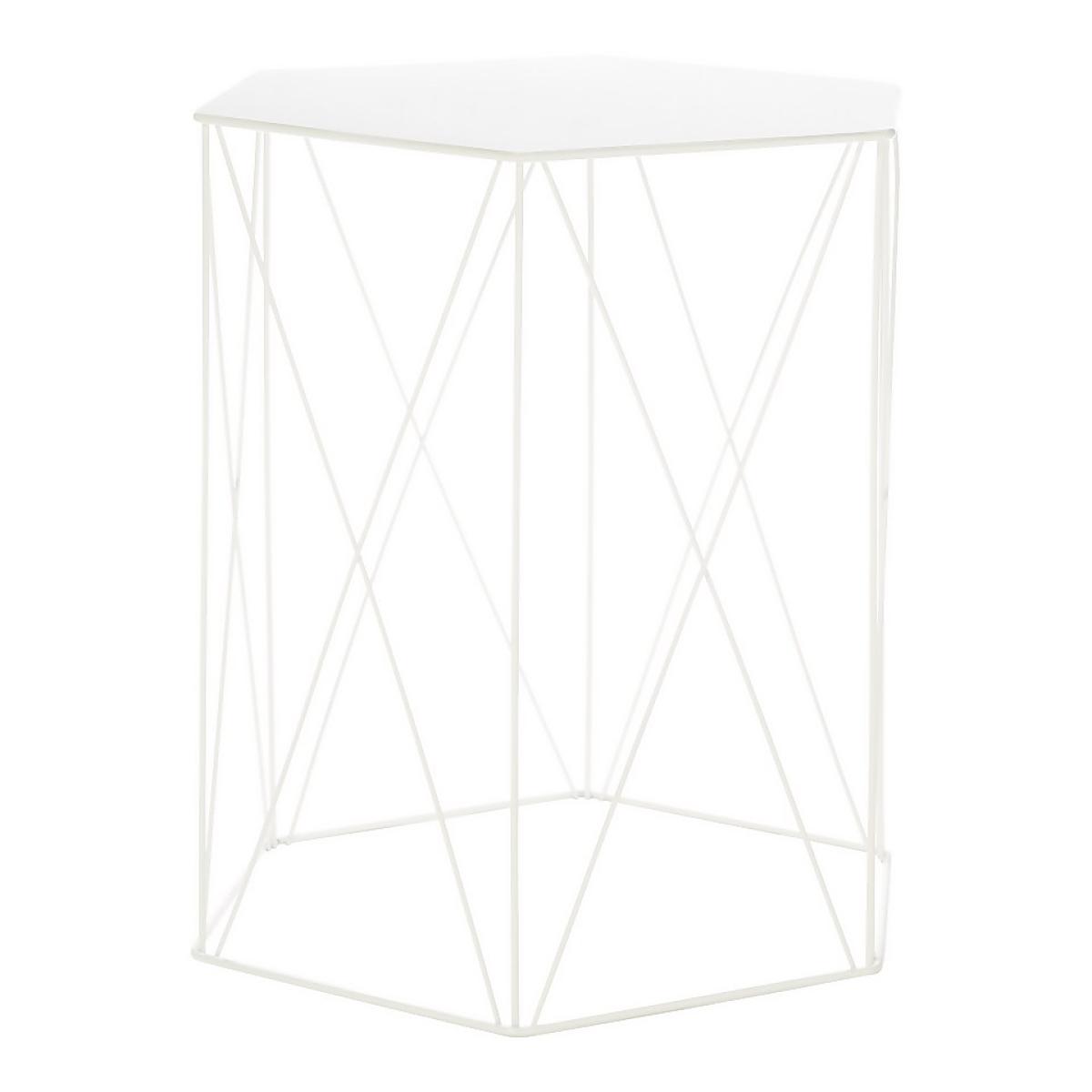 Hex Side Table Set Of 2 White – image 3