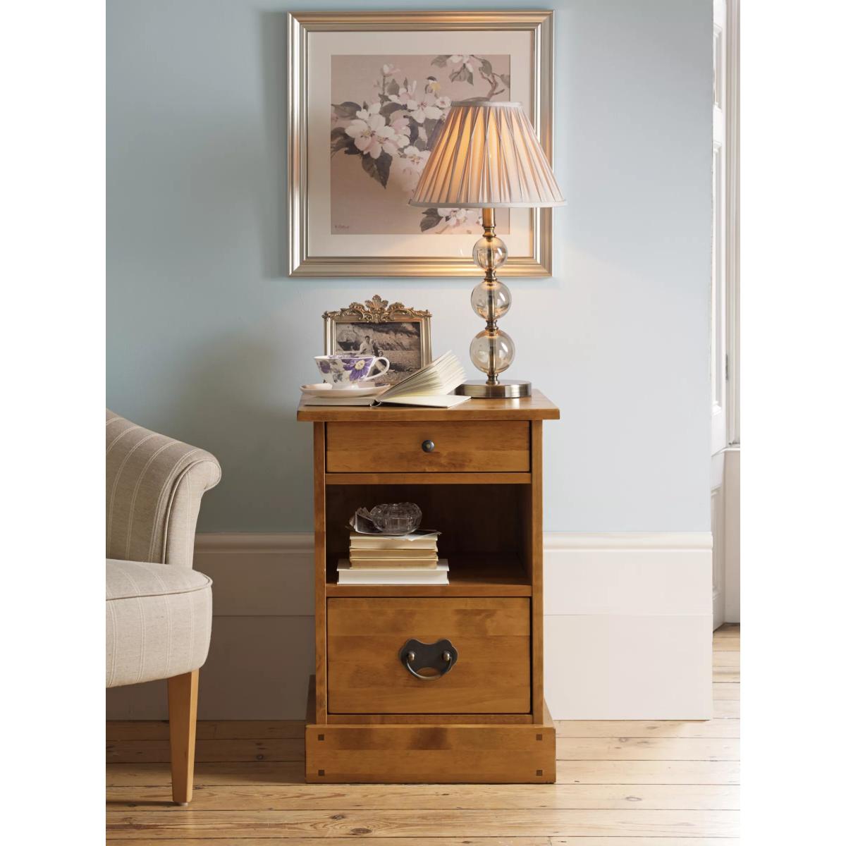 Laura Ashley Garrat 2 Drawer Side Table, Honey – image 6