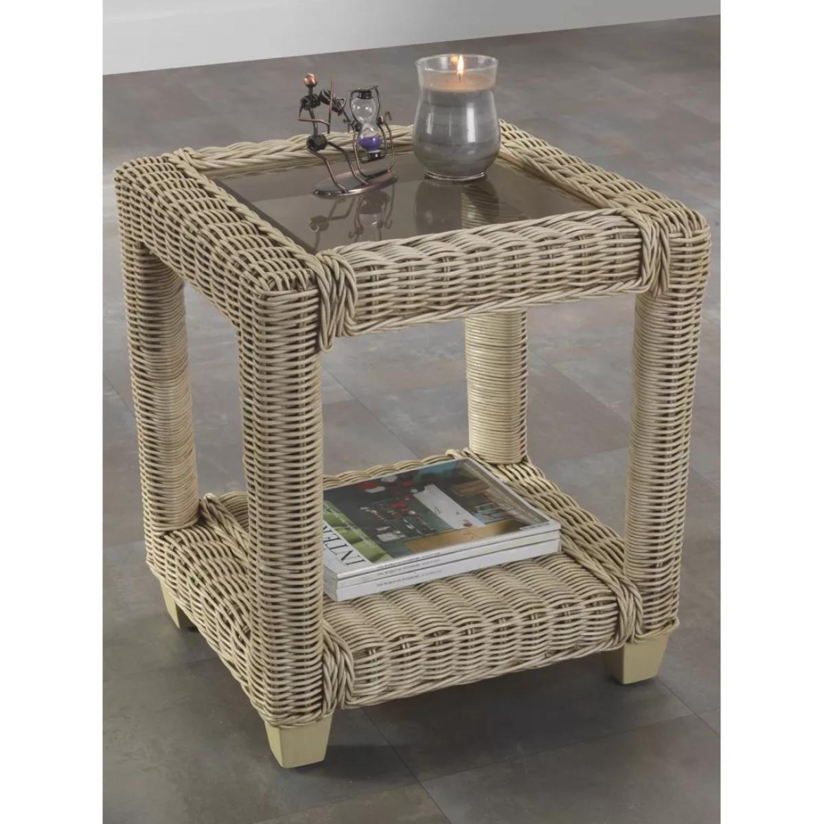 Desser Burford Rattan Side Table, Natural – image 2