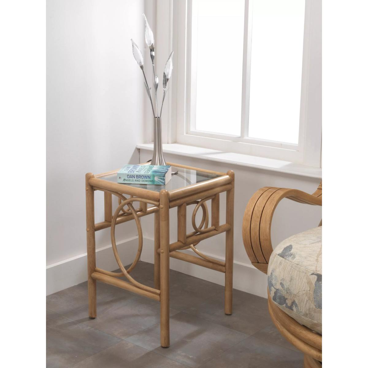 Desser Madrid Rattan Side Table, Light Oak – image 2